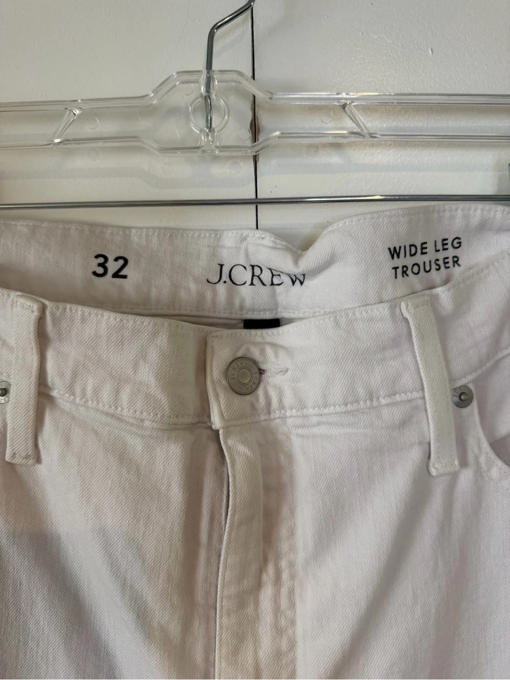 J.Crew Wide-Leg Denim Trouser in White (Style BM338) - Size 32